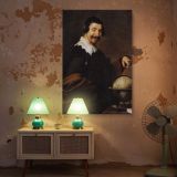 Smiling Man with Globe - Velazquez Baroque Portrait with Map and Wit canvas wall art - Image 5
