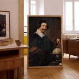 Smiling Man with Globe - Velazquez Baroque Portrait with Map and Wit canvas wall art - Image 7