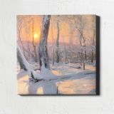 Snowy Woodland at Sunset — room mockup view 1