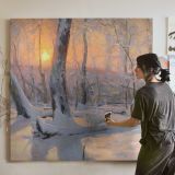 Snowy Woodland at Sunset — room mockup view 3