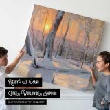 Snowy Woodland at Sunset — room mockup view 4