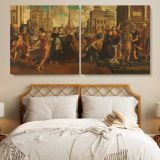 Solomon and the Queen of Sheba by Jan van Scorel and Jan Swart van Groningen — single-panel canvas in a bedroom