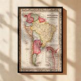 South America Political Map - Educational Framed Canvas for Office or School - Image 2