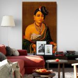 South Indian Nayar Lady - Traditional Portrait with Fruits canvas wall art