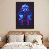 Sphinx in Neon - Purple Blue Rim Light Egyptian Art canvas wall art