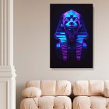 Sphinx in Neon - Purple Blue Rim Light Egyptian Art canvas wall art - Image 2