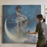 Spring Scattering Stars (1927) by Edwin Blashfield — room mockup view 3