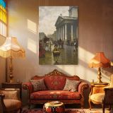 St. Martin-in-the-Fields - Victorian London Scene by William Logsdail canvas wall art - Image 4