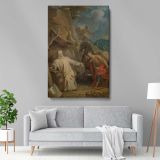 St. Martin Sharing His Coat - Compassionate Act Scene By Louis Galloche canvas wall art - Image 5