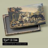 Stagecoach in a Mountain Village - canvas rear frame and hanging hardware