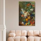 Still Life with Flowers 1723 - Baroque Floral Art By Jan van Huysum canvas wall art - Image 2