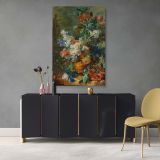 Still Life with Flowers 1723 - Baroque Floral Art By Jan van Huysum canvas wall art - Image 4