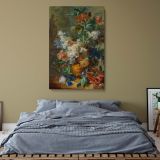 Still Life with Flowers 1723 - Baroque Floral Art By Jan van Huysum canvas wall art - Image 5