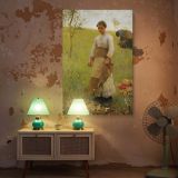 Stone Pickers by George Clausen - Girl with Basket in Rural Field canvas wall art - Image 5