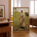 Stone Pickers by George Clausen - Girl with Basket in Rural Field canvas wall art - Image 7