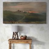 Stonehenge at Sunset — single-panel canvas above a console table