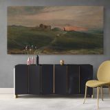 Stonehenge at Sunset — single-panel canvas above a sideboard