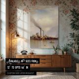 Storm King on the Hudson by Samuel Colman - Smoky Peaks and Gentle River Light canvas wall art