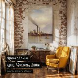 Storm King on the Hudson by Samuel Colman - Smoky Peaks and Gentle River Light canvas wall art - Image 3