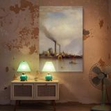 Storm King on the Hudson by Samuel Colman - Smoky Peaks and Gentle River Light canvas wall art - Image 5