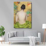 Study of Flesh Color and Gold - Vintage Nude with Mirror By William Merritt Chase canvas wall art - Image 5