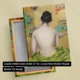 Study of Flesh Color and Gold - Vintage Nude with Mirror By William Merritt Chase canvas wall art - Image 6