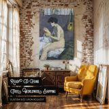 Study of the Nude by Paul Gauguin - Seated Woman with Mandolin and Pale Palette canvas wall art - Image 3