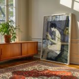 Study of the Nude by Paul Gauguin - Seated Woman with Mandolin and Pale Palette canvas wall art - Image 6