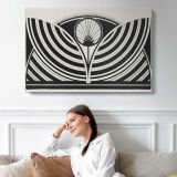Stylised Floral Pattern by Samuel Jessurun de Mesquita - single-panel canvas displayed above a sofa