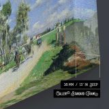 Summer River Landscape - canvas surface and wrapped edge detail