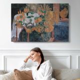 Sunflowers by Paul Gauguin - single-panel canvas displayed above a sofa