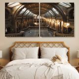 Sunlit Hall at the Natural History Museum — single-panel canvas in a bedroom