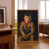 Sunny Jim by Frank Harmon Myers - Young Boy with Apple in Checkered Shirt canvas wall art - Image 7