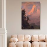 Sunrise on the Matterhorn - Majestic Alpine Scene By Albert Bierstadt canvas wall art - Image 2