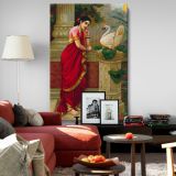 Swan Telling Damayanti - Romantic Mythological Indian Scene By Raja Ravi Varma canvas wall art