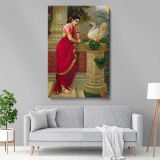 Swan Telling Damayanti - Romantic Mythological Indian Scene By Raja Ravi Varma canvas wall art - Image 5