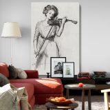 Sweetest Story Ever Told - Violin and Woman Sketch Poster By Charles Dana Gibson