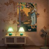 Tahitian Woman with Flowers - Paul Gauguin Tropical Orange and Pink Scene canvas wall art - Image 5