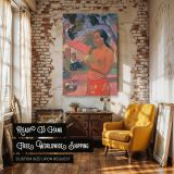 Tahitian Woman with Fruit - Paul Gauguin Red and Green Island Still Life canvas wall art - Image 3