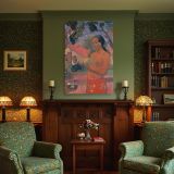 Tahitian Woman with Fruit - Paul Gauguin Red and Green Island Still Life canvas wall art - Image 4