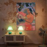 Tahitian Woman with Fruit - Paul Gauguin Red and Green Island Still Life canvas wall art - Image 5