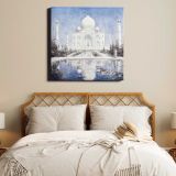 Taj Mahal bij maanlicht (1877–1932) drawing in high resolution by Marius Bauer — room mockup view 17