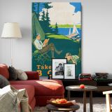 Take Along a Book - Camping Family by the Lake Reading Poster - Image 8