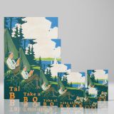 Take Along a Book - Camping Family by the Lake Reading Poster - Image 11