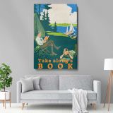 Take Along a Book - Camping Family by the Lake Reading Poster - Image 5