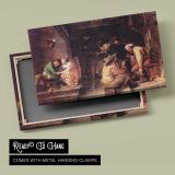 Tavern Gathering by Adriaen Brouwer - canvas rear frame and hanging hardware
