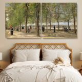 Terrace in the Luxembourg Gardens — single-panel canvas in a bedroom