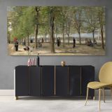 Terrace in the Luxembourg Gardens — single-panel canvas above a sideboard