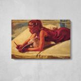 Tess02 by Aaron Coberly - single-panel canvas displayed above a console table