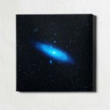 The Andromeda galaxy's older stellar population in blue — room mockup view 1